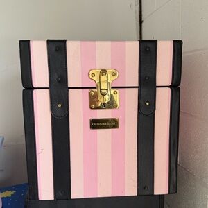 Authentic Victoria's Secret Store Luggage Display Pink & Black Striped